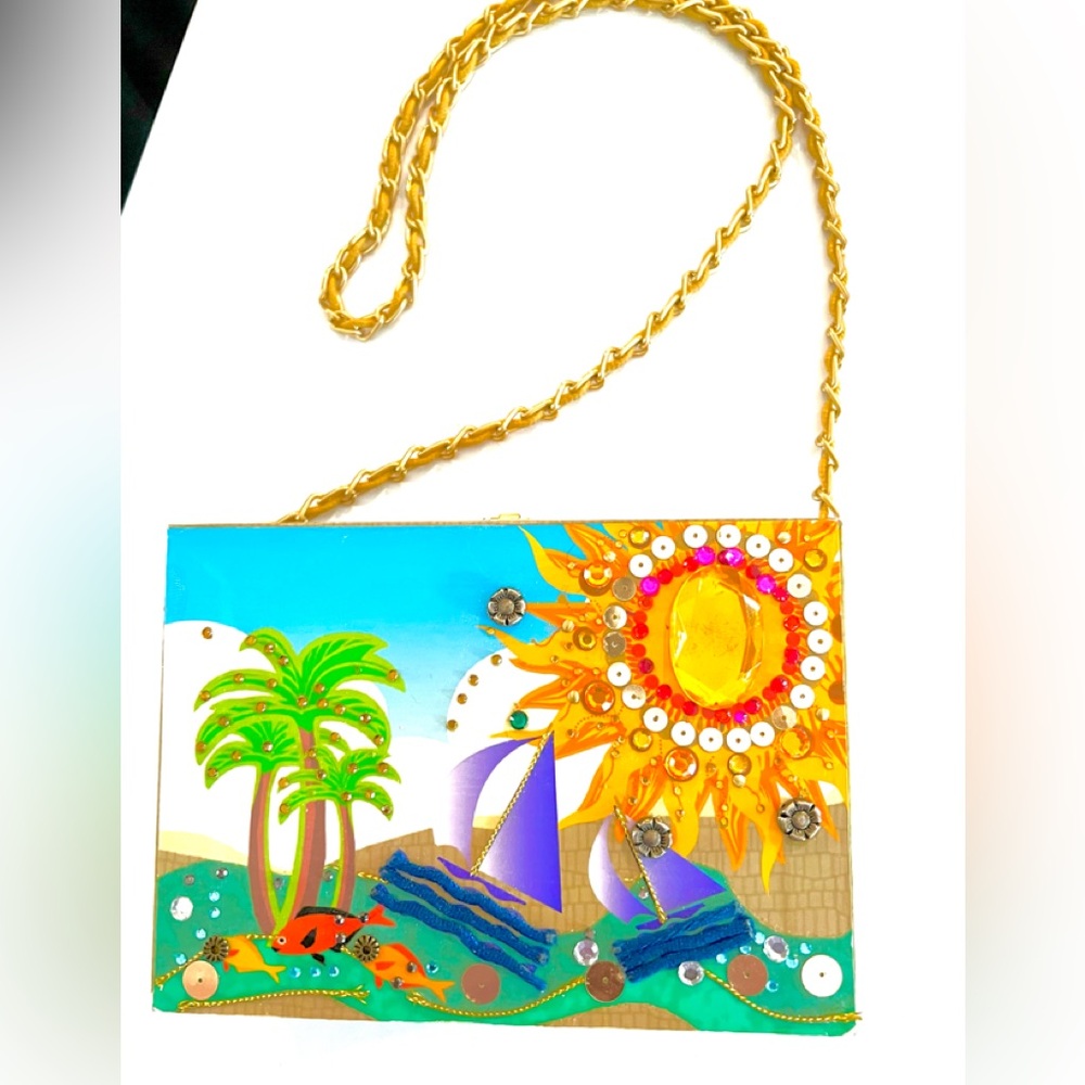☀️Sparkling Tropical (Retrofitted!) Box Purse☀️